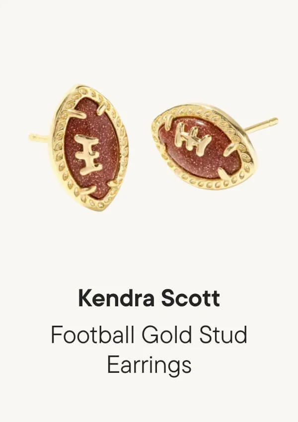 Football Gold Stud Earrings