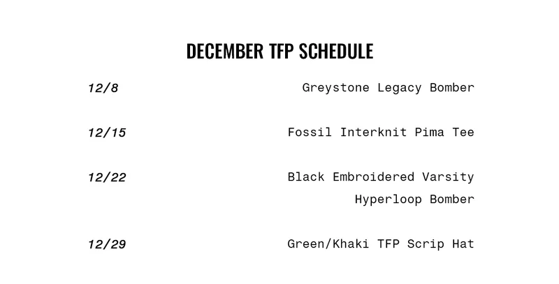 Schedule