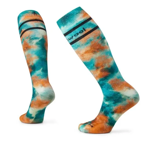 Women's Ski Tie Dye Print Over The Calf Socks
