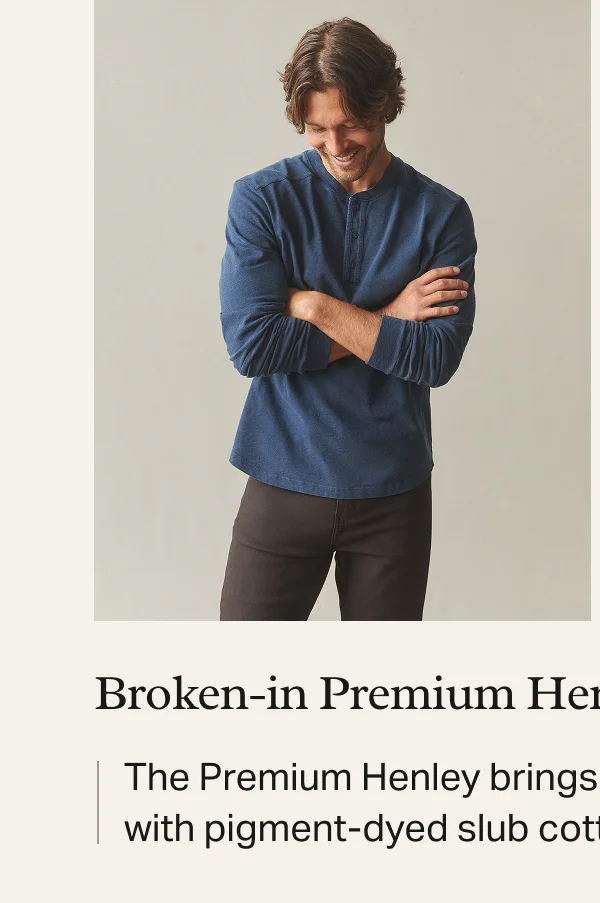 Broken-In Premium Slub LS- Marine Navy