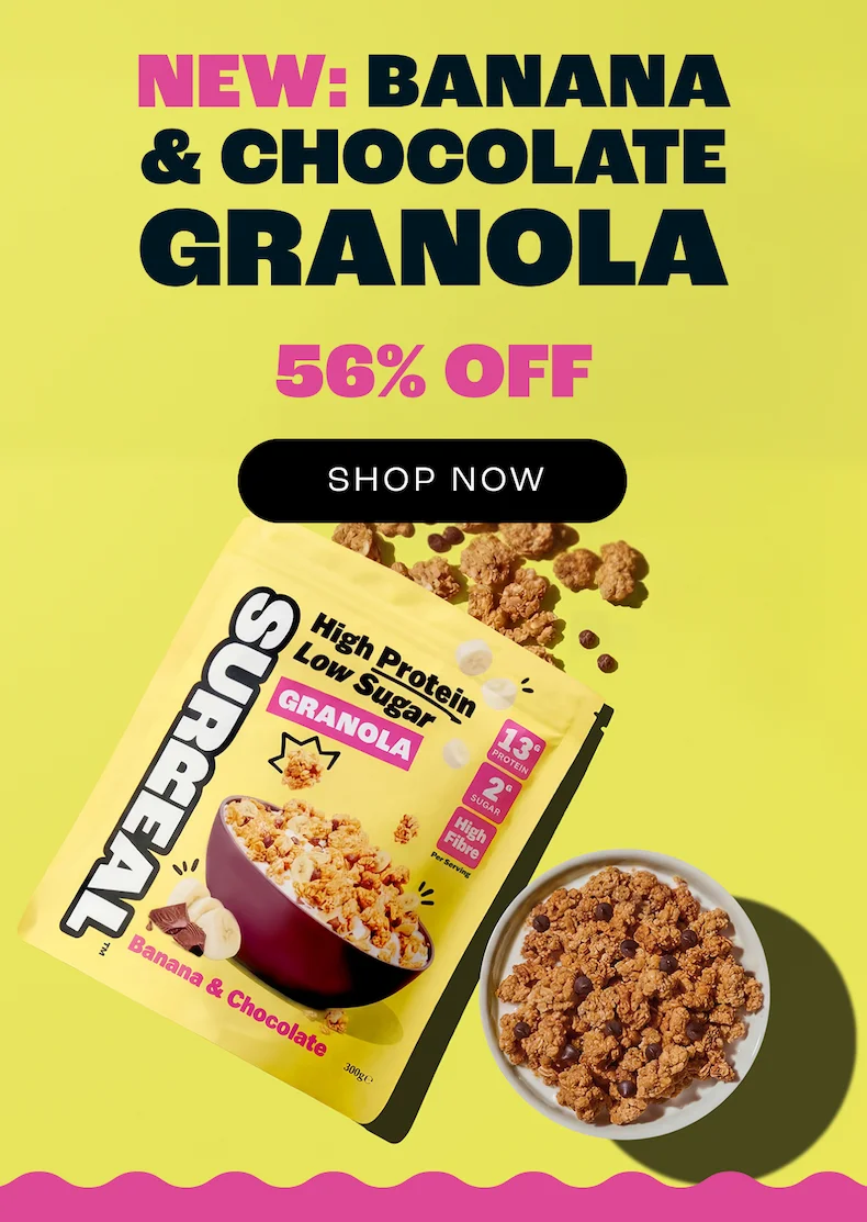 NEW: BANANA & CHOCOLATE GRANOLA. Get an extra 10% off with code: BANANA10