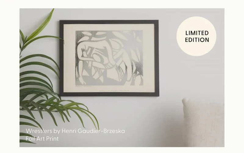 Wrestlers By Henri Gaudier-Brzeska French - Limited Edition Foil Art Print