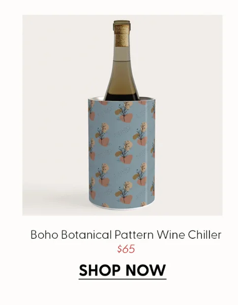 Boho Botanical Pattern Mocha Mousse and Accent Shades - 2025 Colors Wine Chiller
