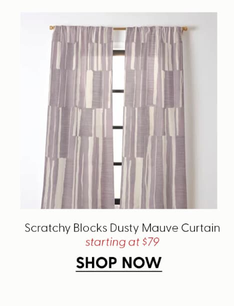 Scratchy Blocks - Dusty Mauve Curtain