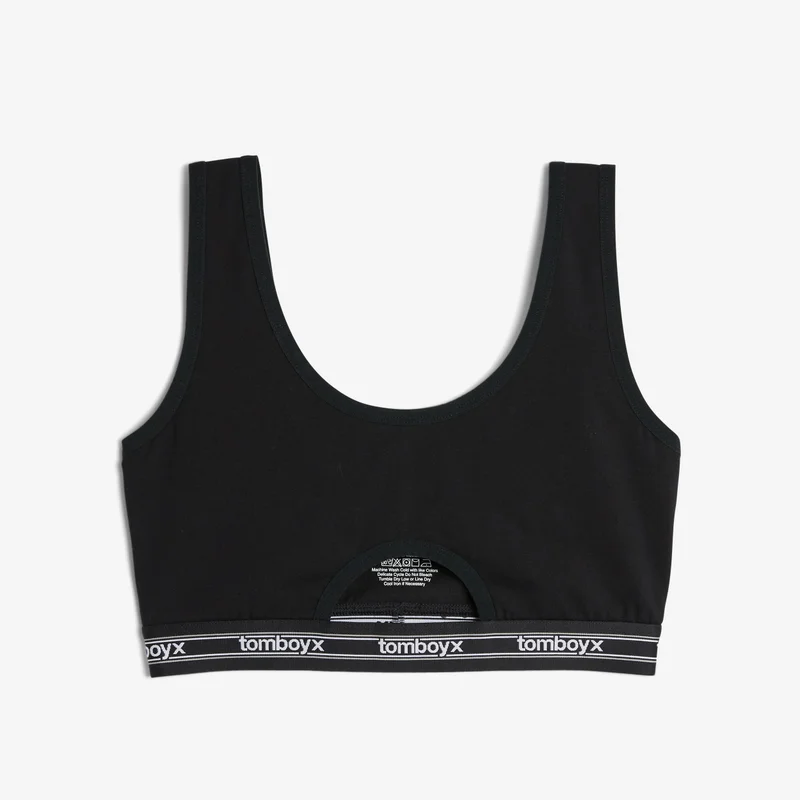 Image of Peekaboo Soft Bra - Retro Black Logo