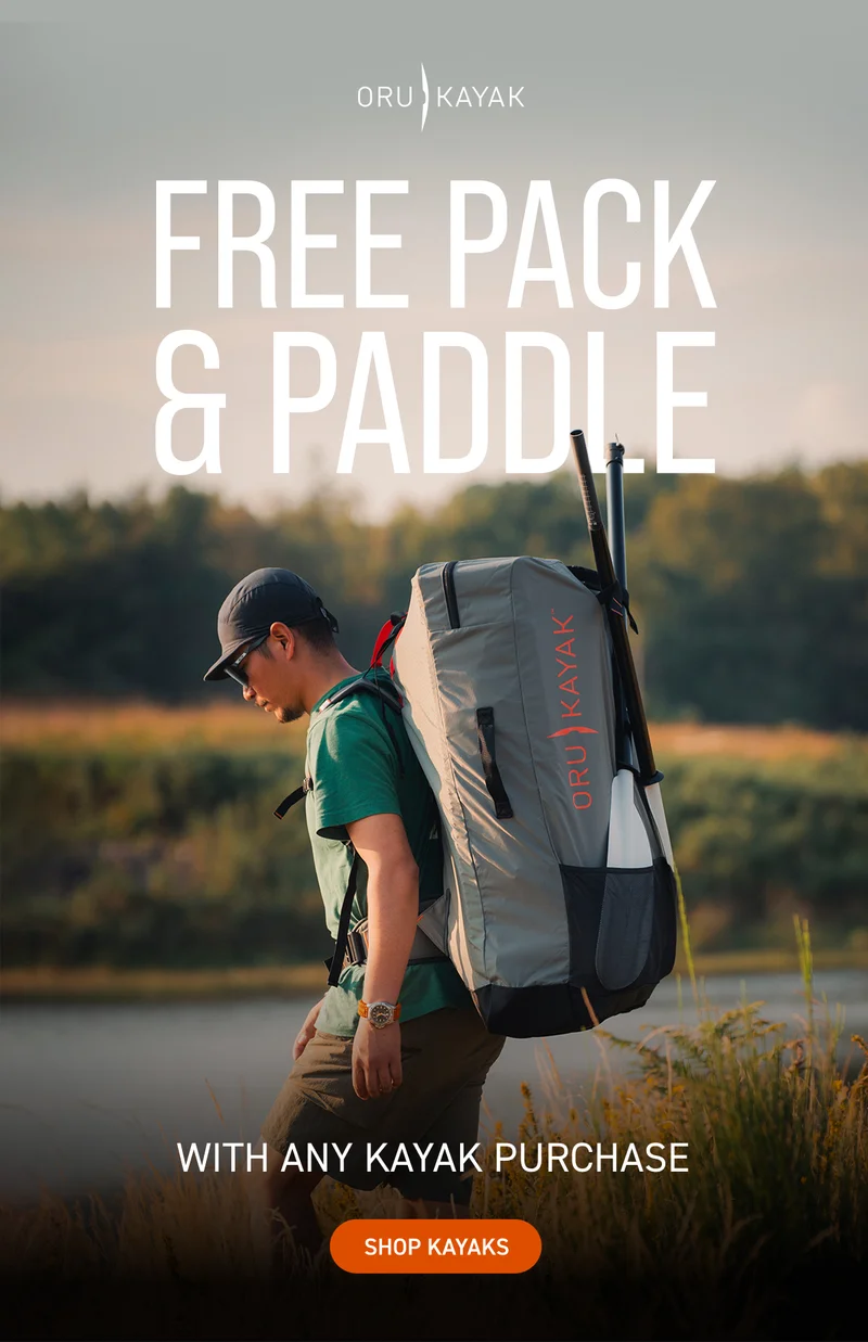 Get a FREE Pack + Paddle ($318 value) with any kayak purchase Get a FREE Pack + Paddle ($318 value) with any kayak purchase