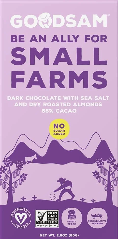 Image of Dark Chocolate Sea Salt and Almonds Chocolate Bar