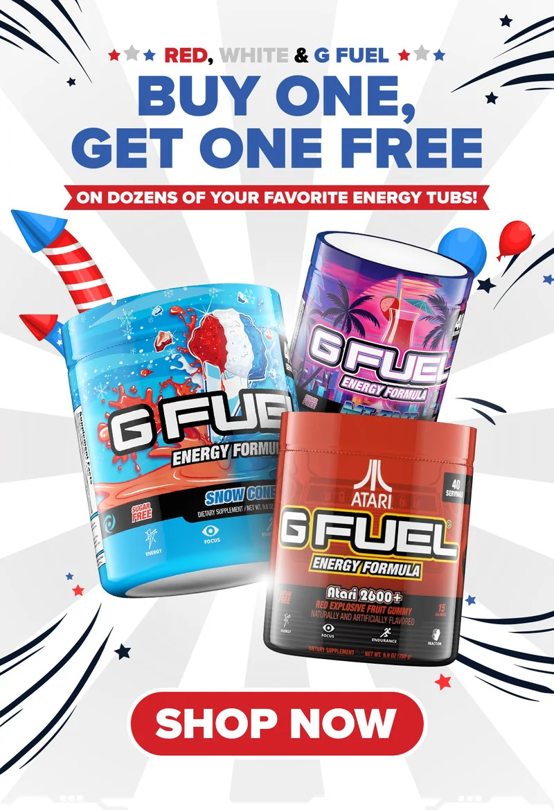 Red, White & G Fuel! Buy One, Get One Free