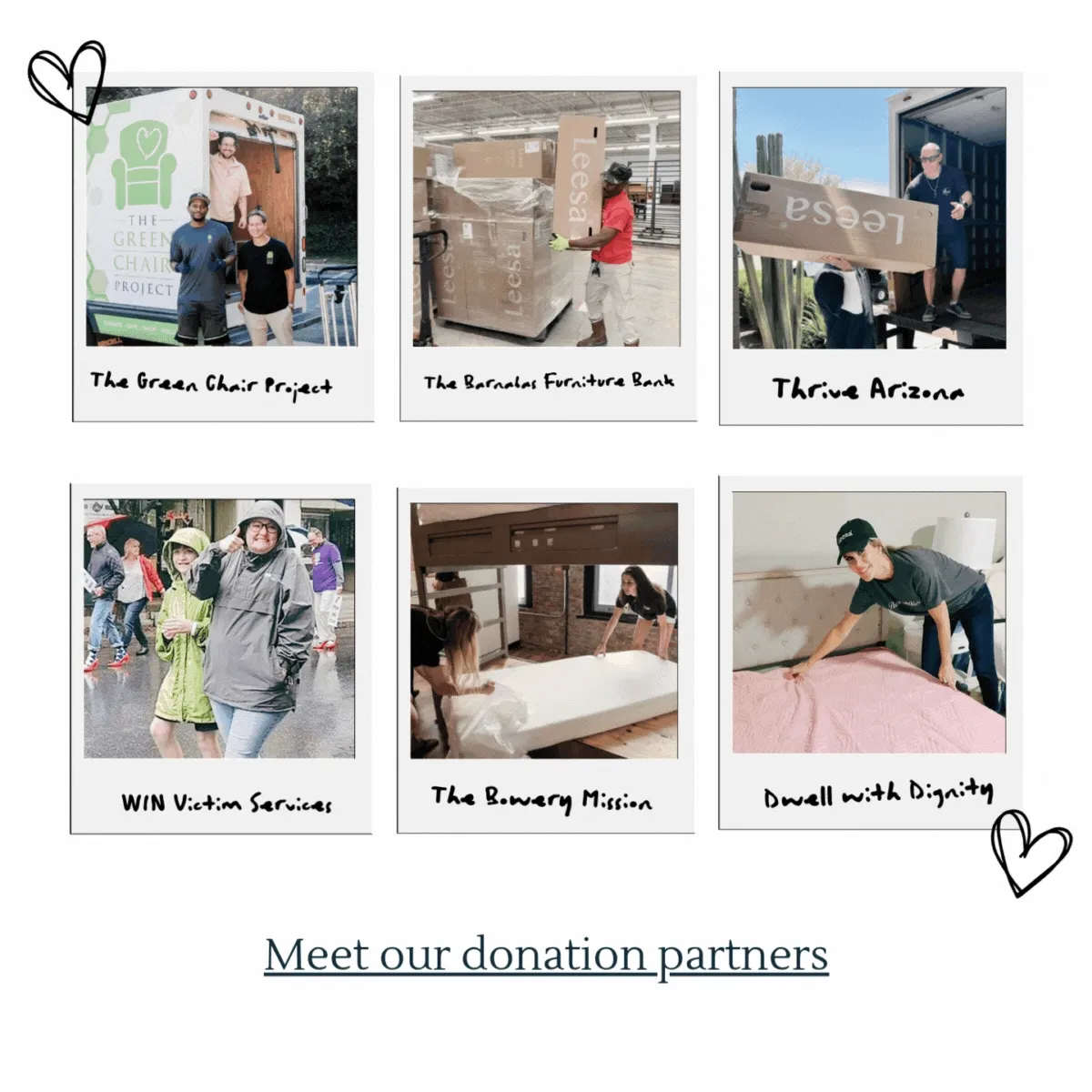 Meet our donation partners