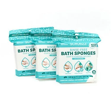 SCRUBZZ Rinse Free 75pc Sensitive Skin Shower Sponge