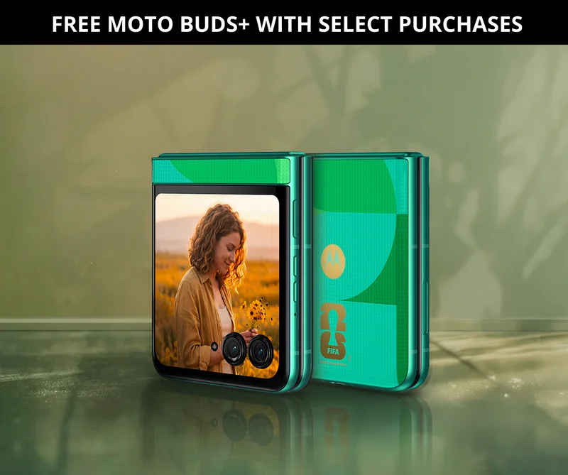 free moto buds+ with select purchases