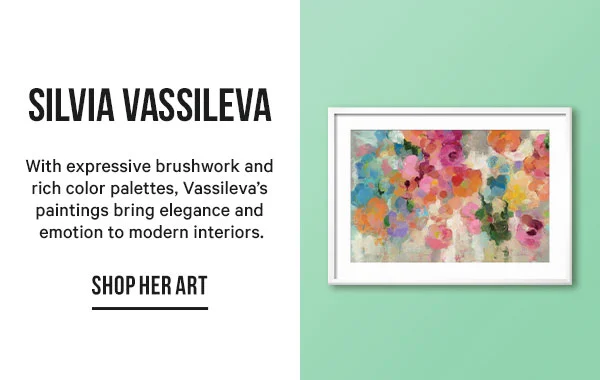 Silvia Vassileva: With expressive brushwork and rich color palettes, Vassileva’s paintings bring elegance and emotion to modern interiors.