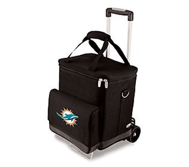 Legacy NFL Cellar  Wine Carrier Cooler Tote wit h Trolley Dolphins