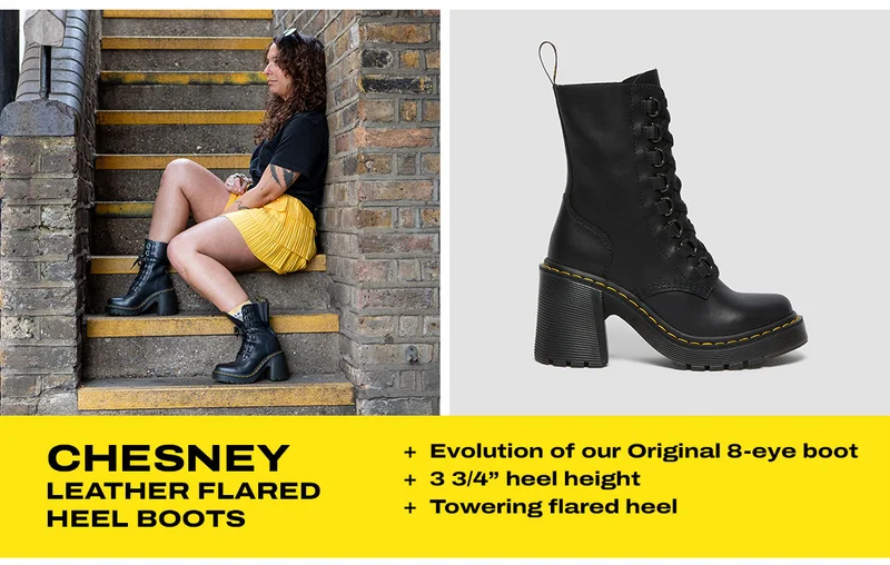 CHESNEY LEATHER FLARED HEEL BOOTS