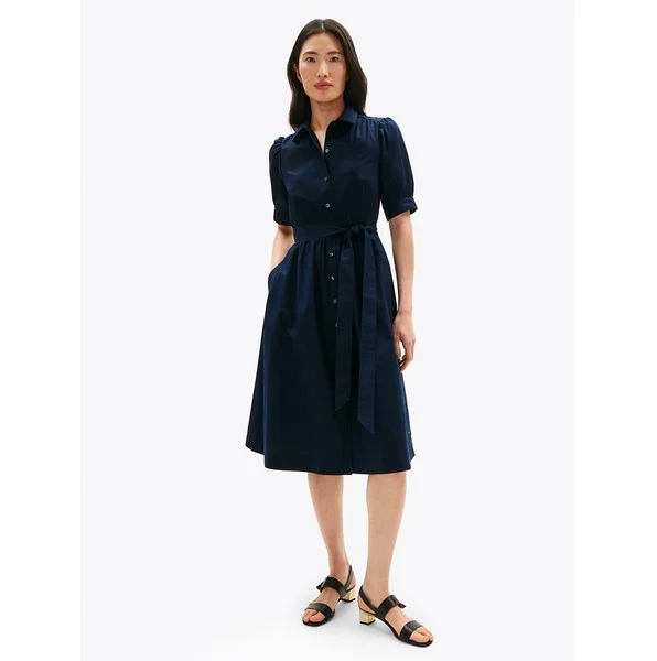 Puff-Sleeve Shirtdress