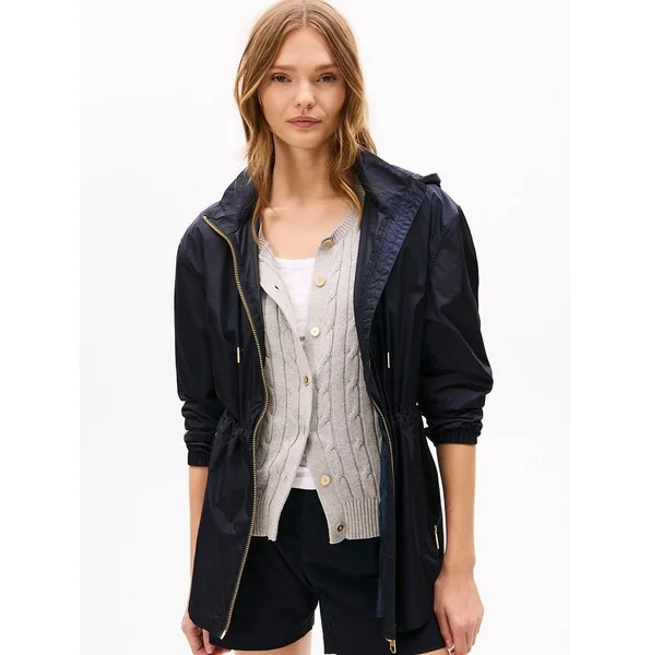 Water-Repellent Hooded Windbreaker