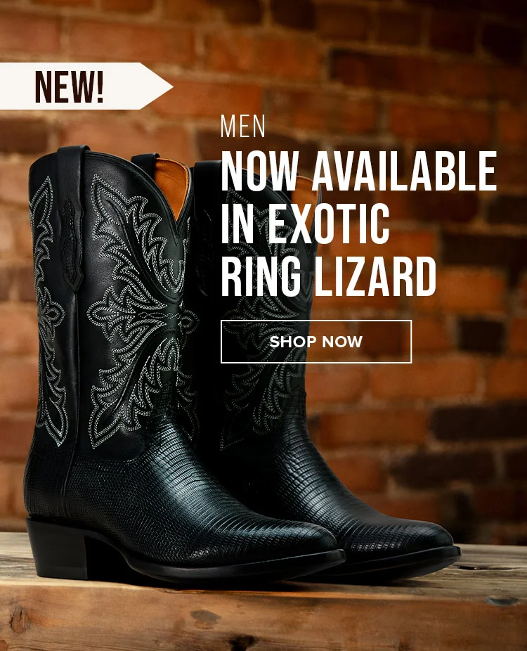 Men's Bench Made boots now available in exotic ring lizard. Shop Now