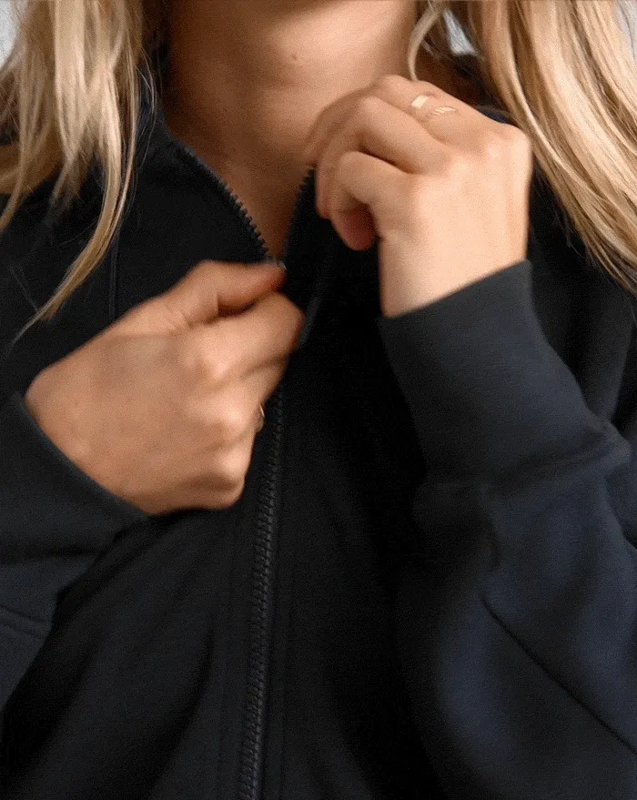 SoftSpring Full Zip Hooded Jacket in Nocturnal Navy