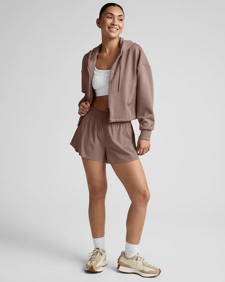 SoftSpring Full Zip Hooded Jacket in Rosey Taupe