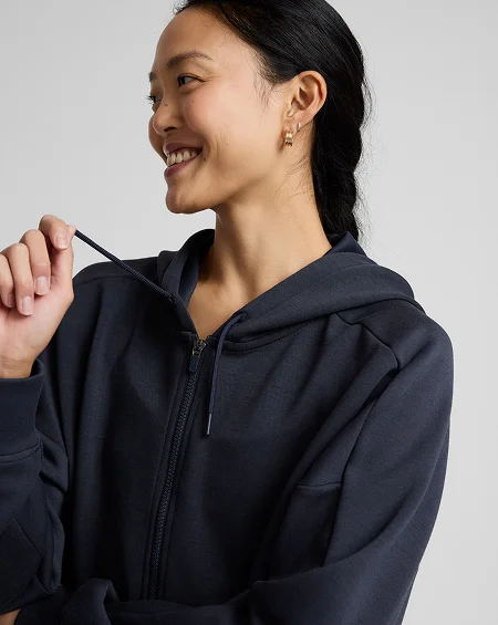 SoftSpring Full Zip Hooded Jacket in Nocturnal Navy