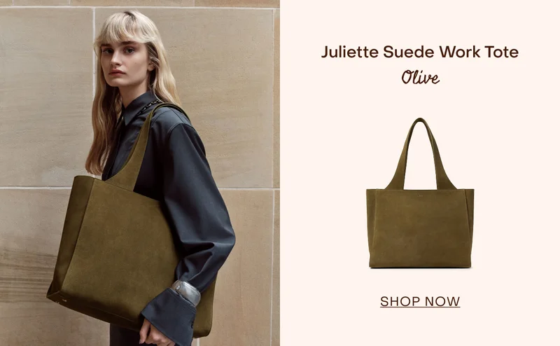 Juliette Suede Work Tote Olive