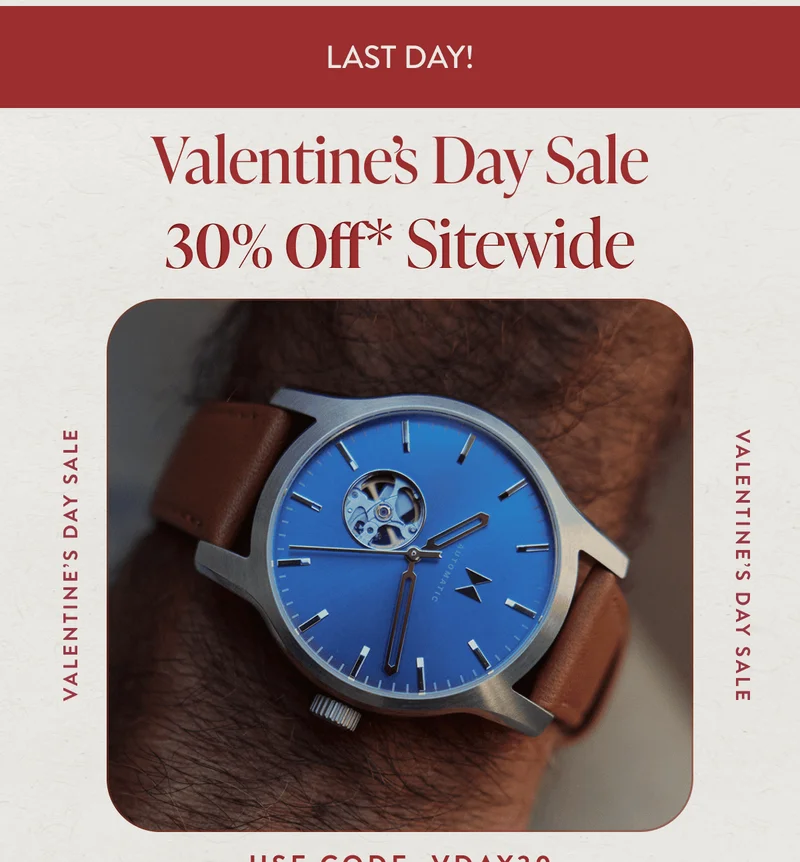 Valentine's Day Sale | Take 30% off with code discount code