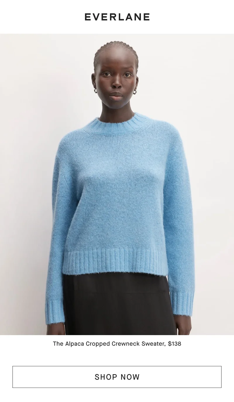 The Alpaca Cropped Crewneck Sweater, $138 [SHOP NOW]