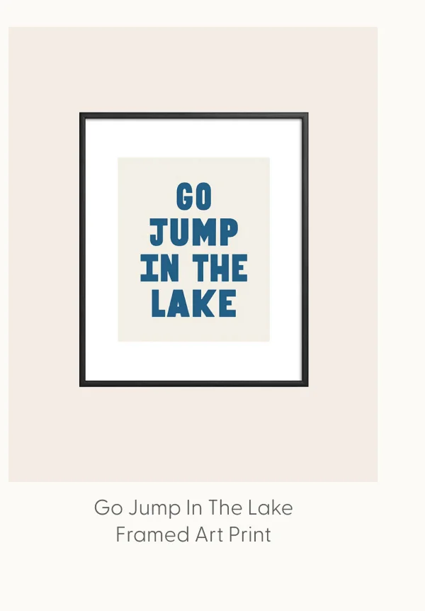 Go Jump In The Lake Framed Art Print