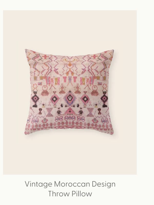Vintage Moroccan Design Throw Pillow