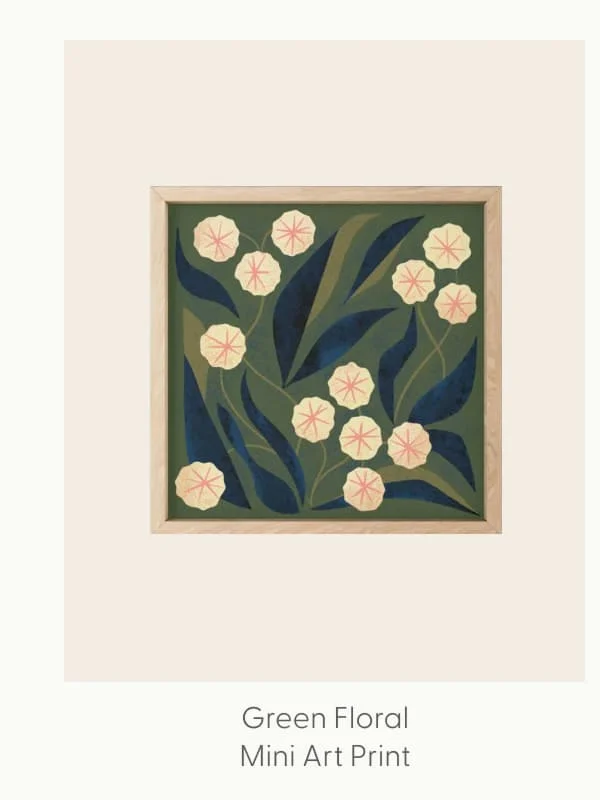 Green Floral Mini Art Print