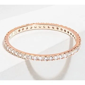 Diamonique 0.65 cttw Slim Eternity Band Ring, S terling