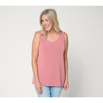 Susan Graver Essentials Liquid Knit Scoop Neck A-Line Tank