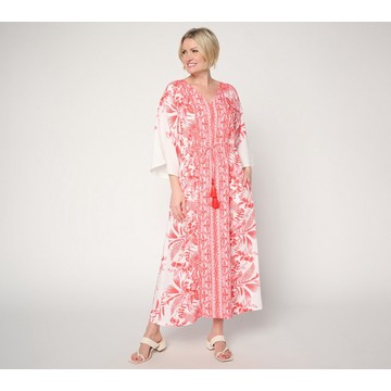 Dennis Basso Petite Printed Kaftan Dress