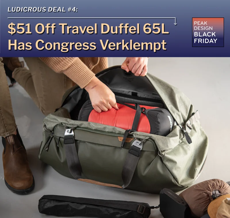 $51 off 65L travel duffel
