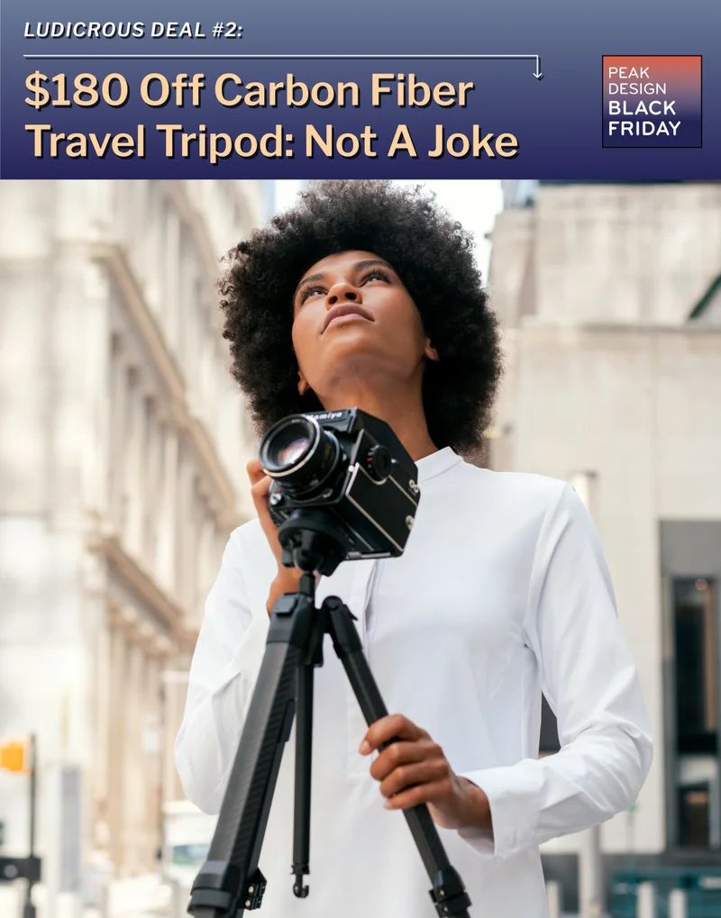 $180 off carbon fiber travel tripod