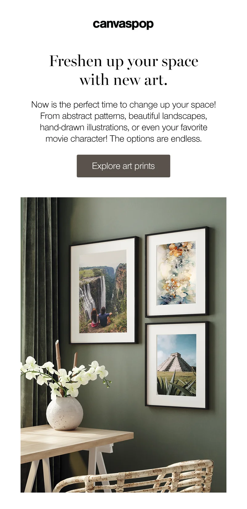 Prepare to turn your upcoming memories into art. Whether it's an upcoming trip, a birthday, a wedding, or welcoming a new family member, canvas prints are the perfect way to preserve your memories.