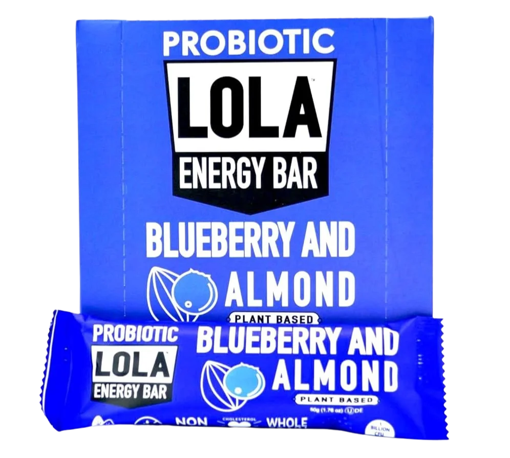 Image of Lola Blueberry and Almond Probiotics Energy Bar (12 CT)
