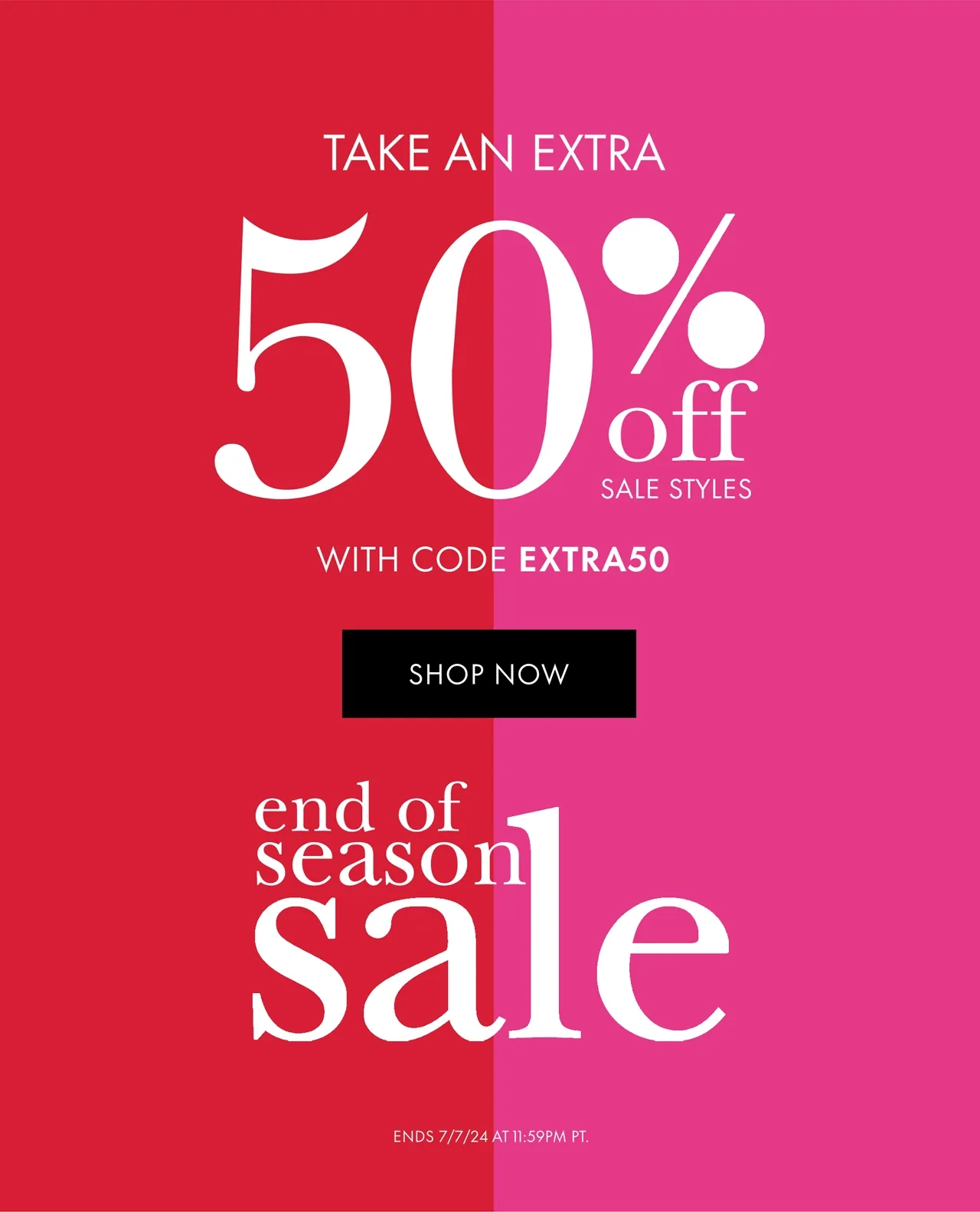 50% OFF sale styles with code discount code Shop Now