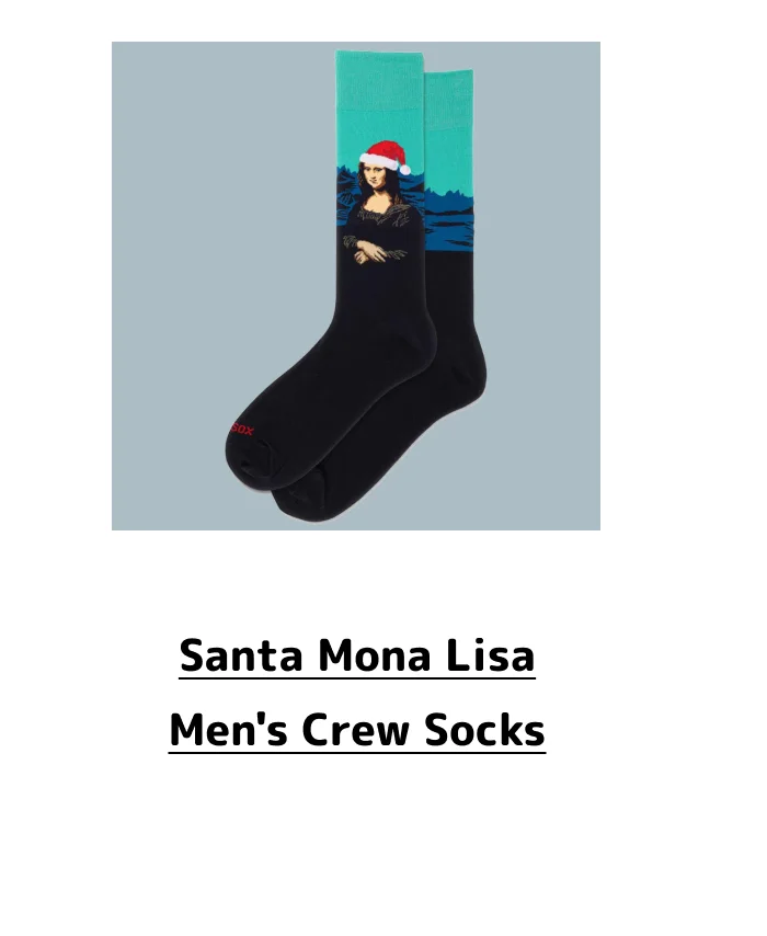 Santa Mona Lisa Men's Crew Socks