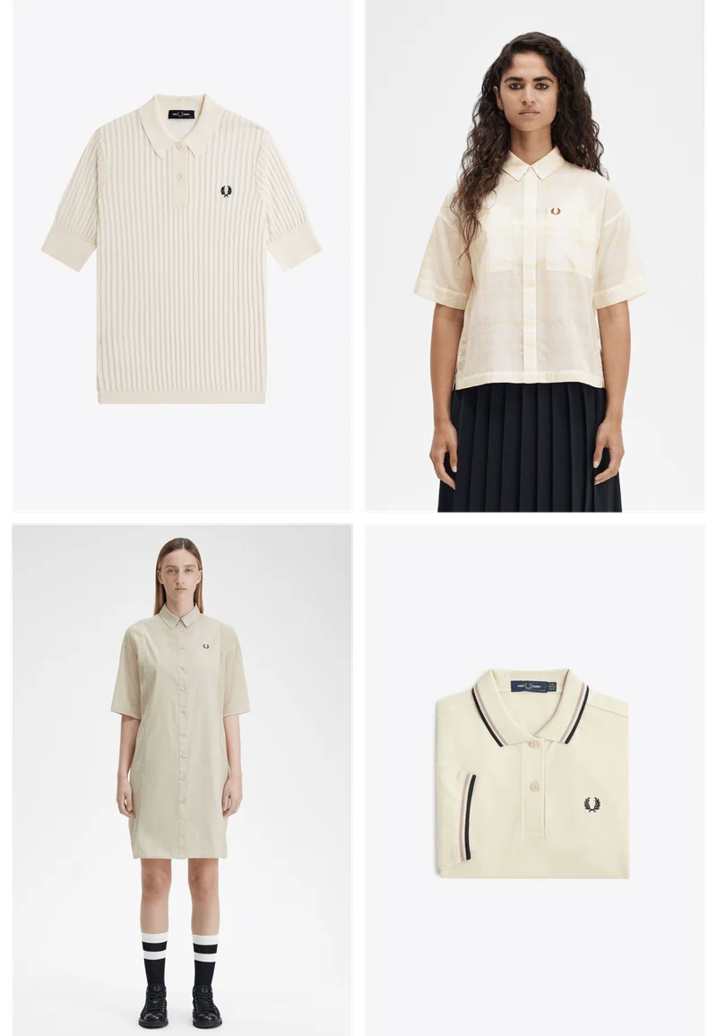 Collage of women wearing bleached out products