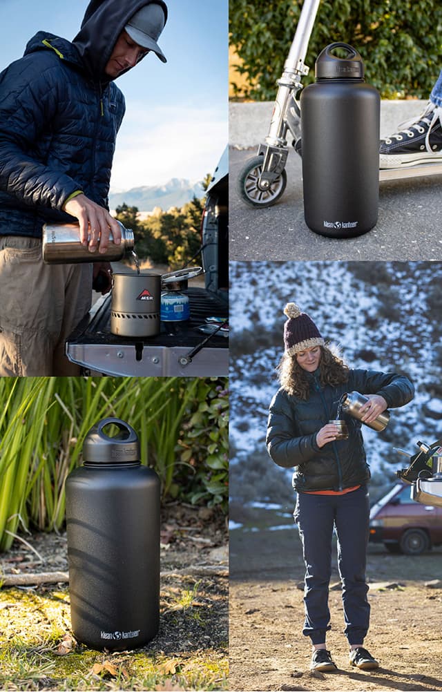 Black water bottle lifestyle images