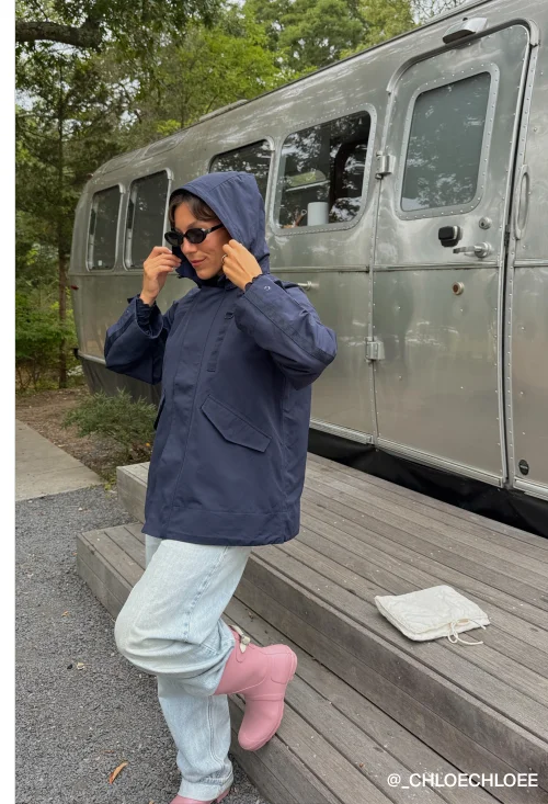 Shop Mary Rain Jacket In Navy