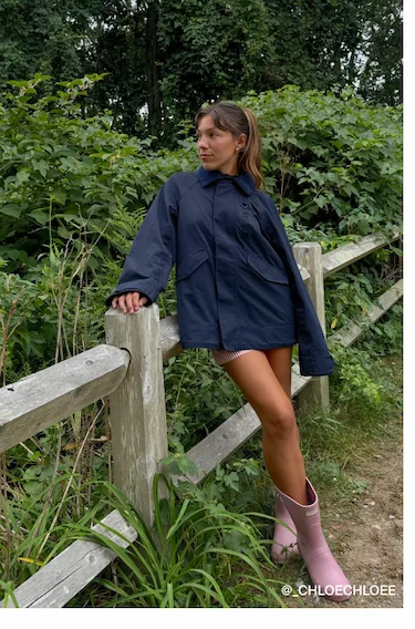 Shop Mary Rain Jacket In Navy