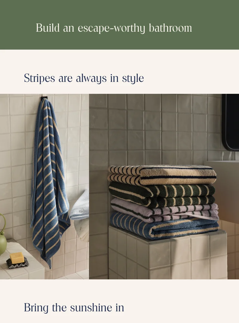 Build an escape-worthy bathroom. Stripes are always in style
