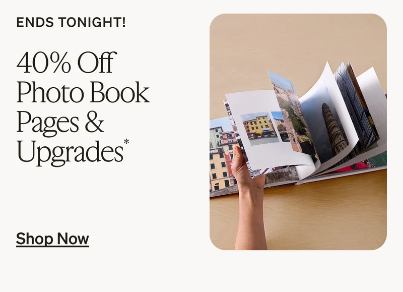 Free Shipping (No Min) + Up to 40% Off Almost Everything, 40% Off Photo Book Pages & Upgrades