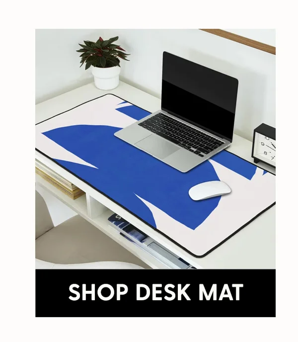 Cobalt blue cut out Desk Mat