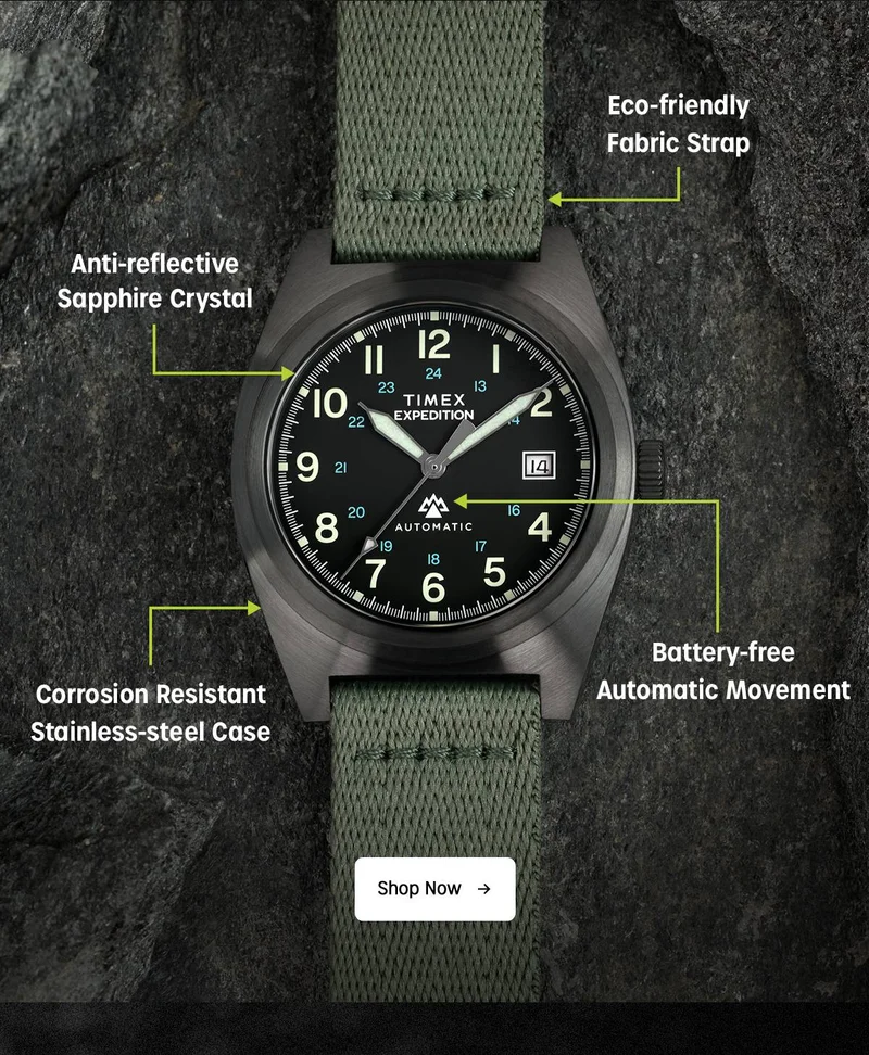 Expedition Capstone Automatic 39mm Eco-Conscious Fabric Strap Watch