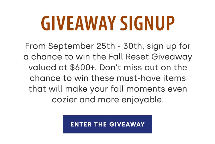 Fall Reset Giveaway