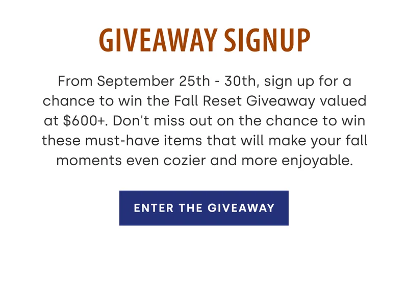 Fall Reset Giveaway