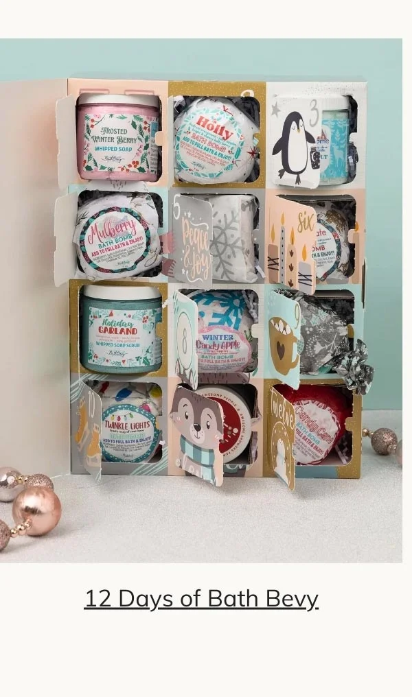 12 DAYS OF BATH AND BODY SURPRISES ADVENT BOX